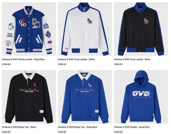 本财配资 切尔西与Drake旗下联名已经上架官方商城，最贵约7200人民币